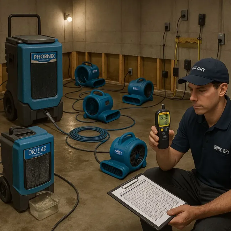 Structural Drying and Dehumidification process in Jermyn, PA